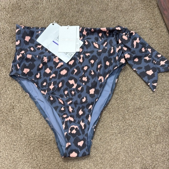 Zimmermann Sculpt Tie Bikini Bottoms Slate Leopard - Picture 3 of 6